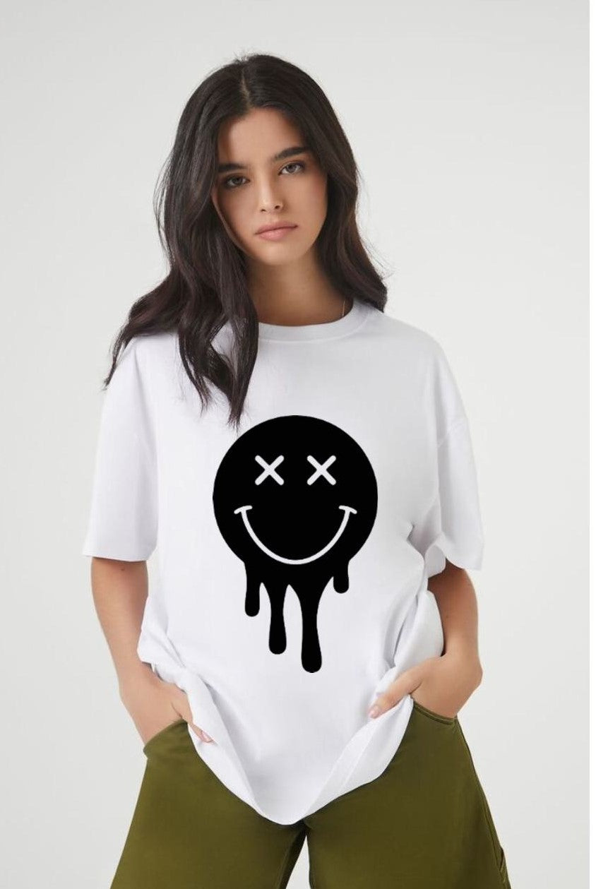 High-Quality Printed Tee - Smiley Face