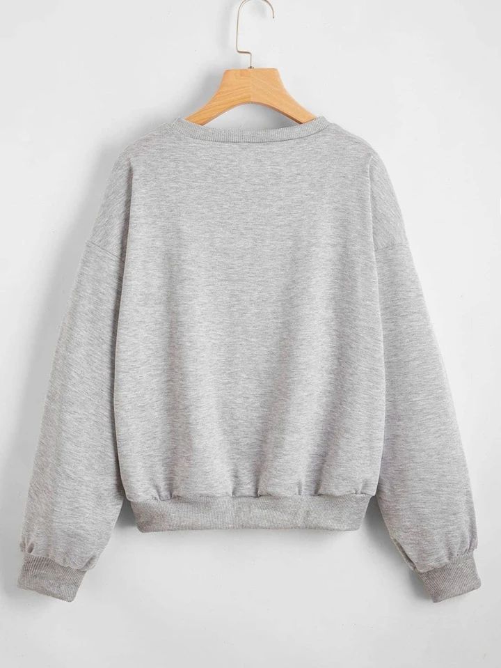 Solid Plain Sweatshirt - Grey