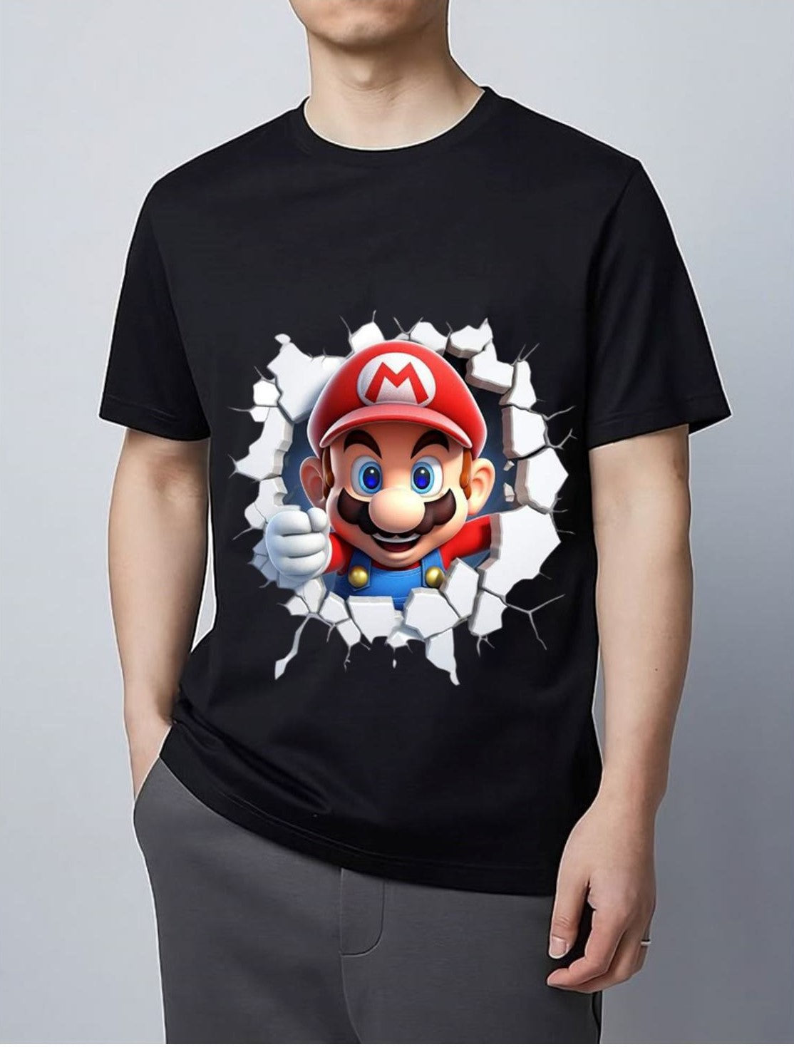 High-Quality Printed Tee - Mario