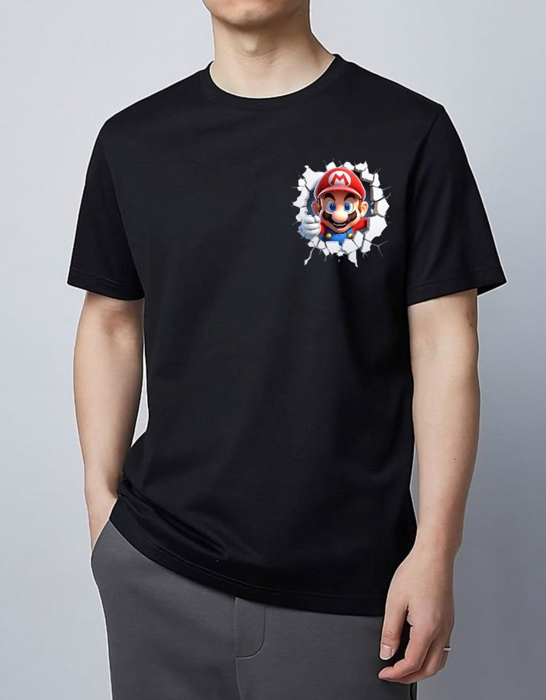 High-Quality Printed Tee - Mario