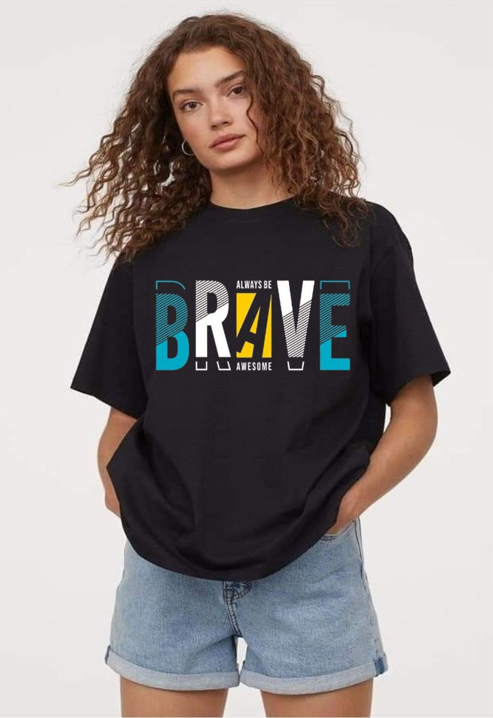 High-Quality Printed Tee - Brave