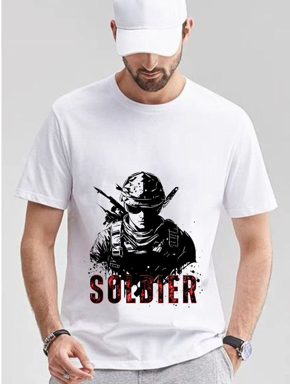 High-Quality Printed Tee - Soldier