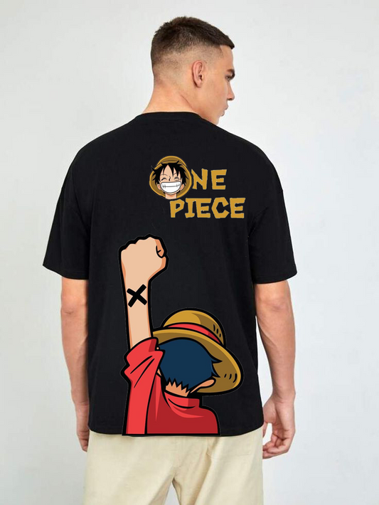 230 GSM Customized "One Piece" Black T-Shirt