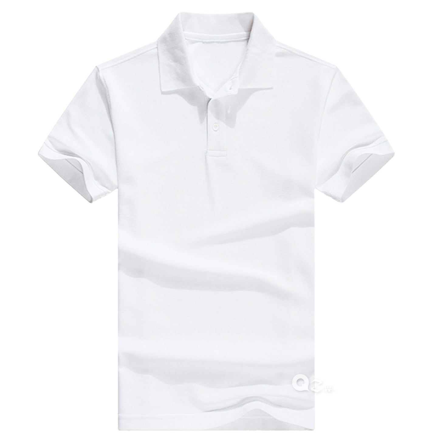 Men's Regular-Fit Cotton Short Sleeve - Casual Plain Polo Shirt White