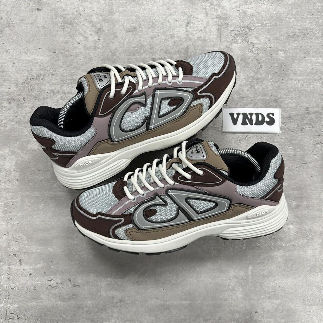 Baskets Dior B30 Bacon Bordeaux Gris Blanc