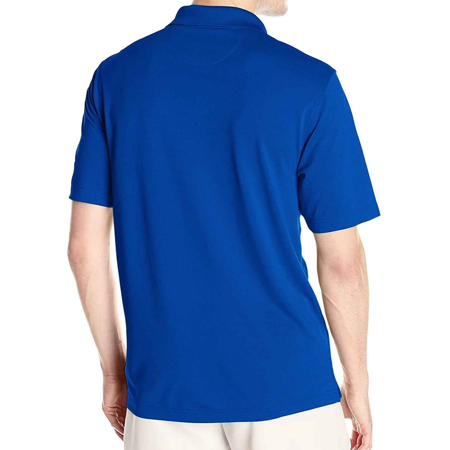 Men's Regular-Fit Cotton - Short Sleeve Casual Plain Polo Shirt Royal Blue