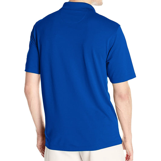 Men's Regular-Fit Cotton - Short Sleeve Casual Plain Polo Shirt Royal Blue