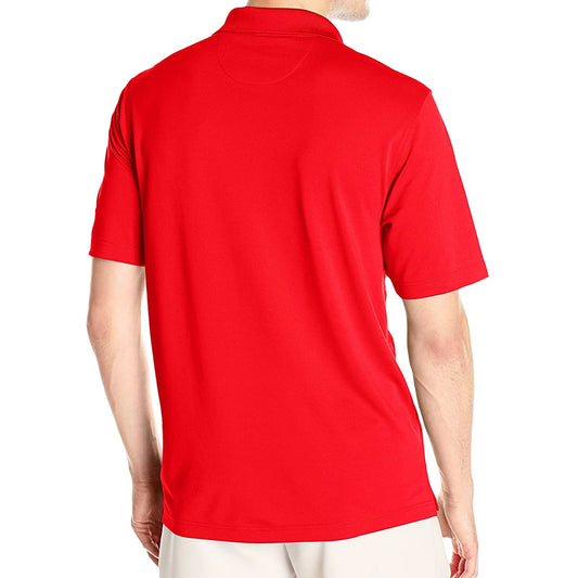 Men's Regular-Fit Cotton - Short Sleeve Casual Plain Polo Shirt Red