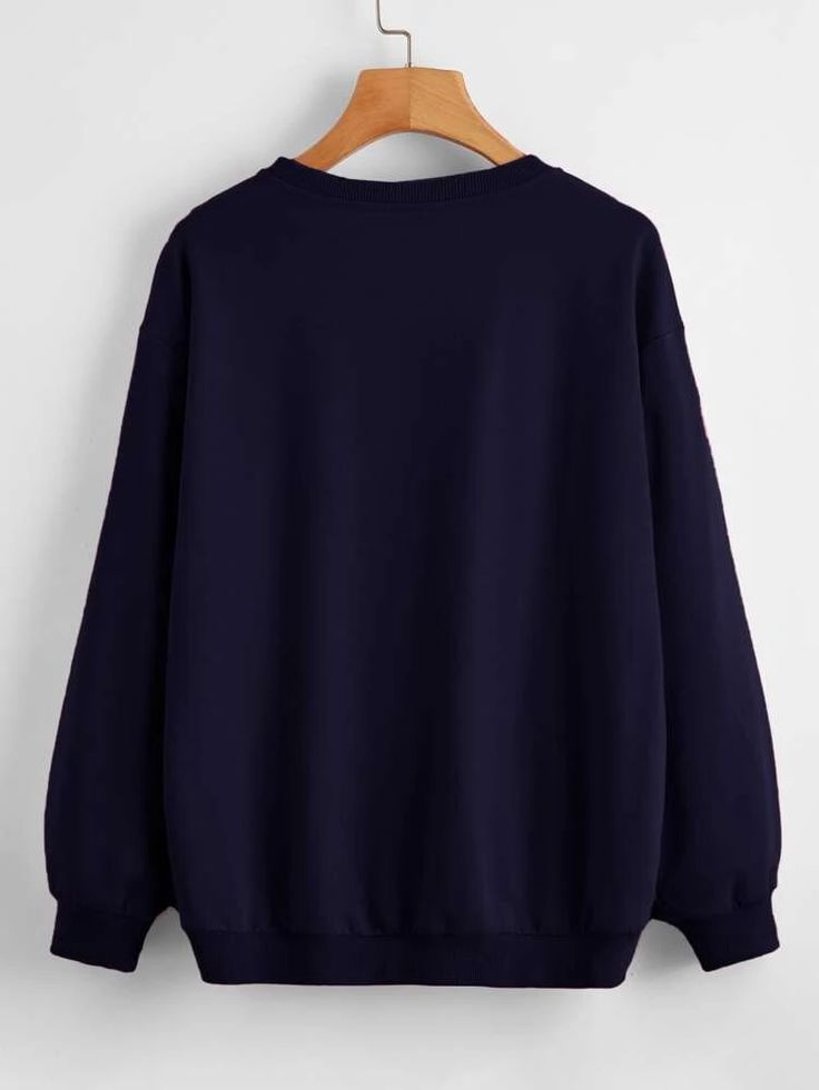 Solid Plain Sweatshirt - Navy Blue