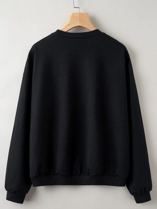 Solid Plain Sweatshirt - Black