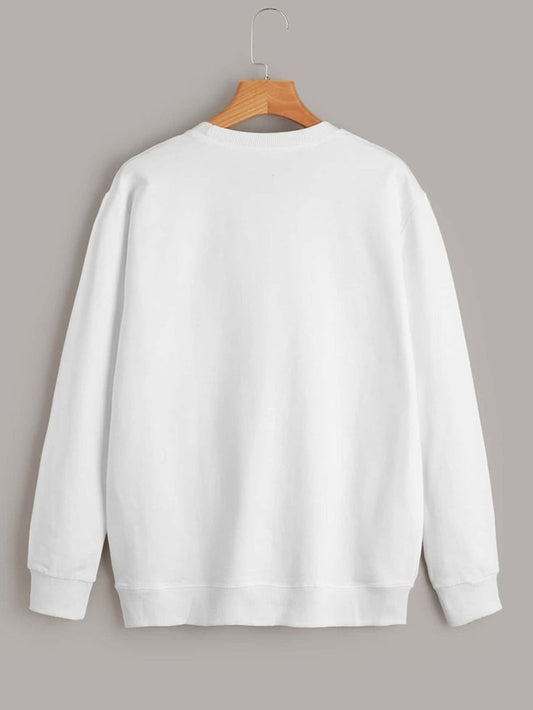 Solid Plain Sweatshirt - White