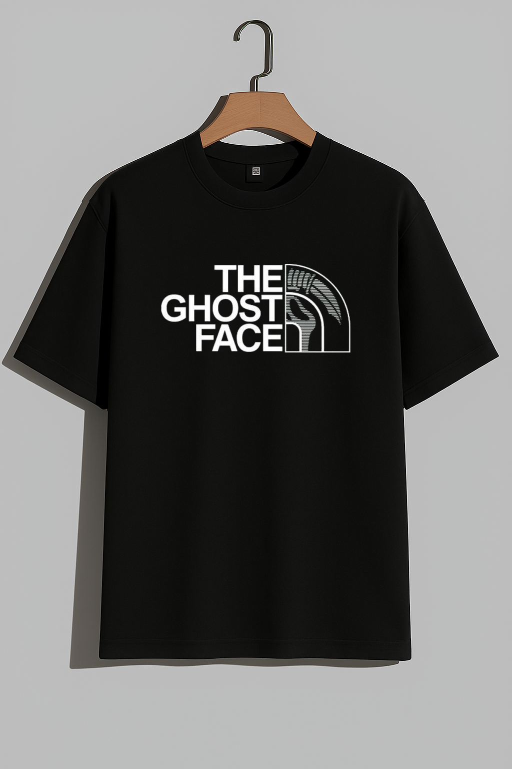 230 GSM Customized "Ghost Face" Black T-Shirt
