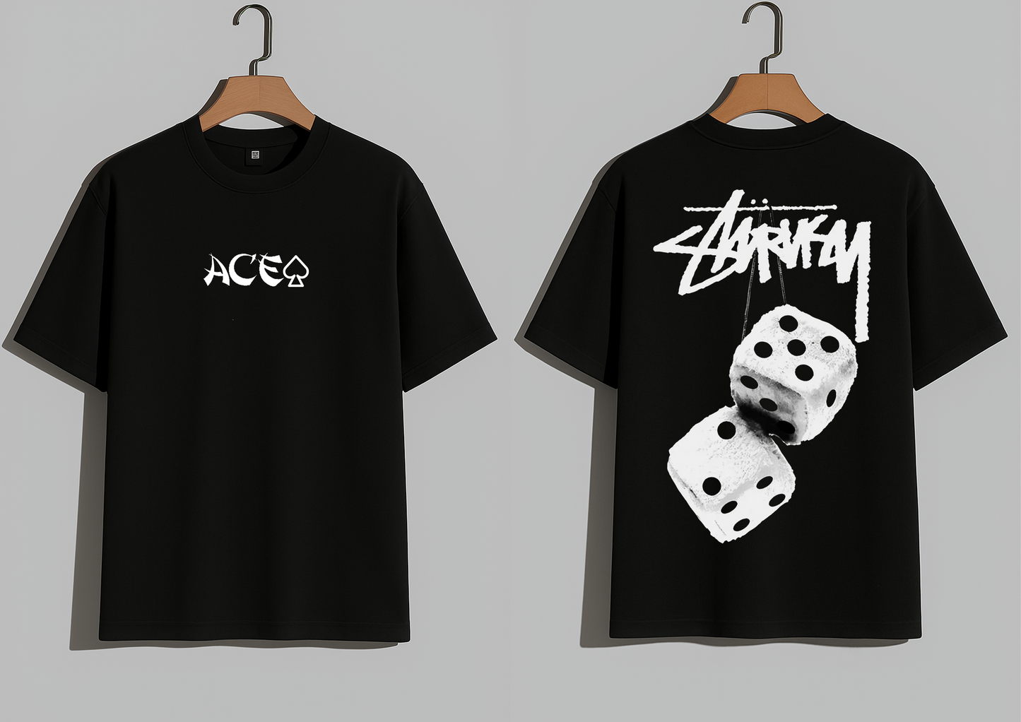 230 GSM Customized "ACE" Black T-Shirt