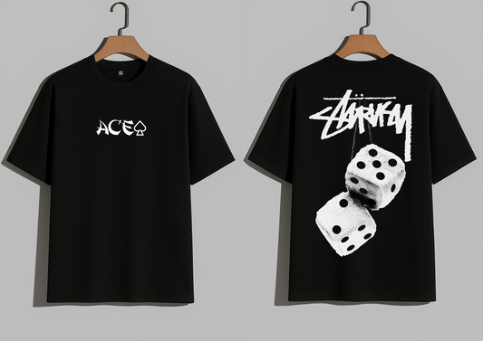 230 GSM Customized "ACE" Black T-Shirt