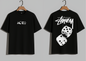 230 GSM Customized "ACE" Black T-Shirt