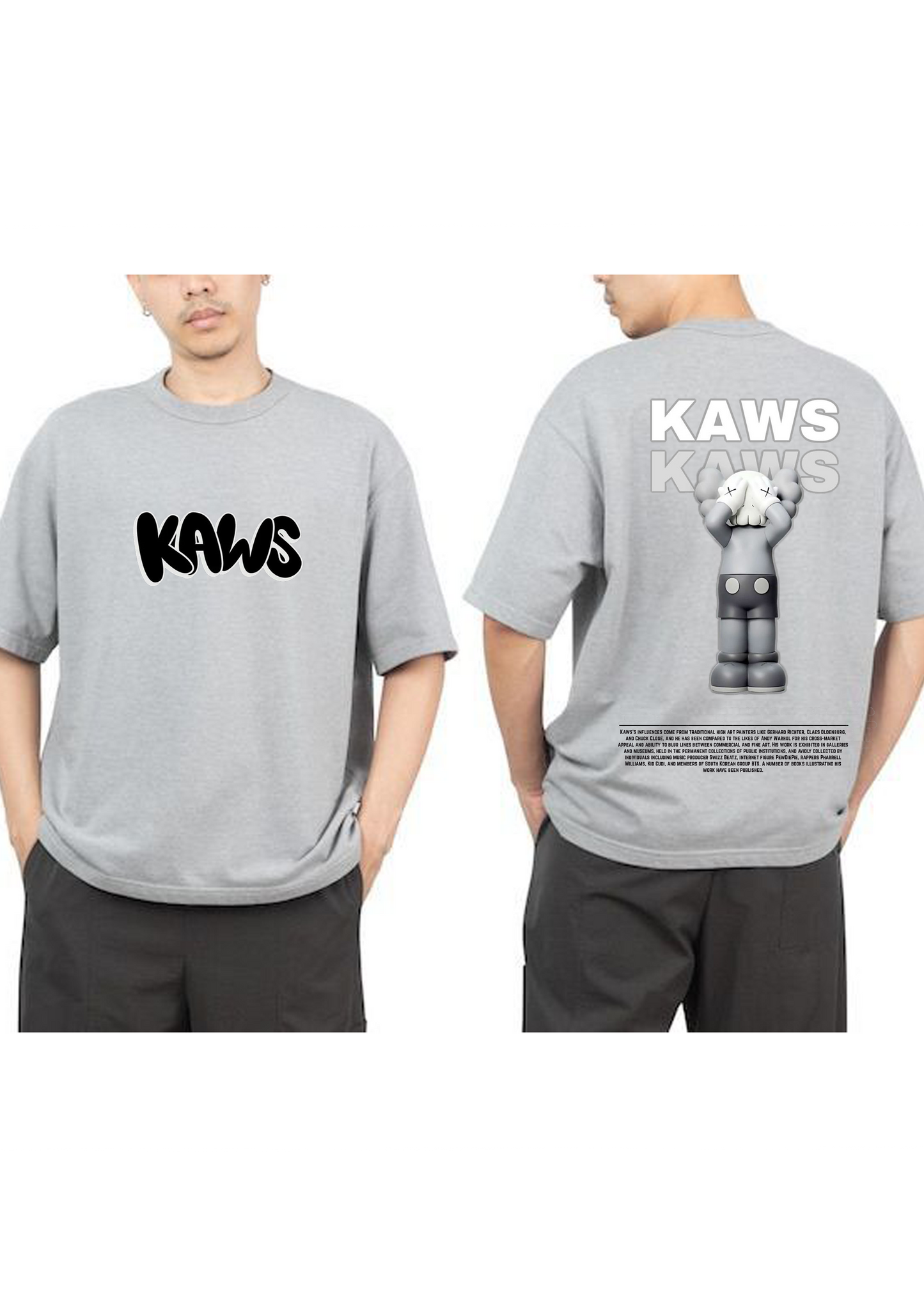 KAWS Graphic Gray T-Shirt 230 GSM