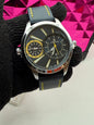 Loncar Leather Watch - Black/Yellow