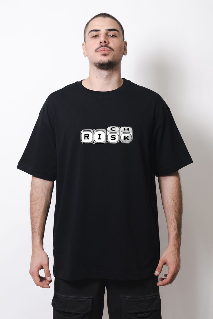 230 GSM Customized "Rich" Black T-Shirt